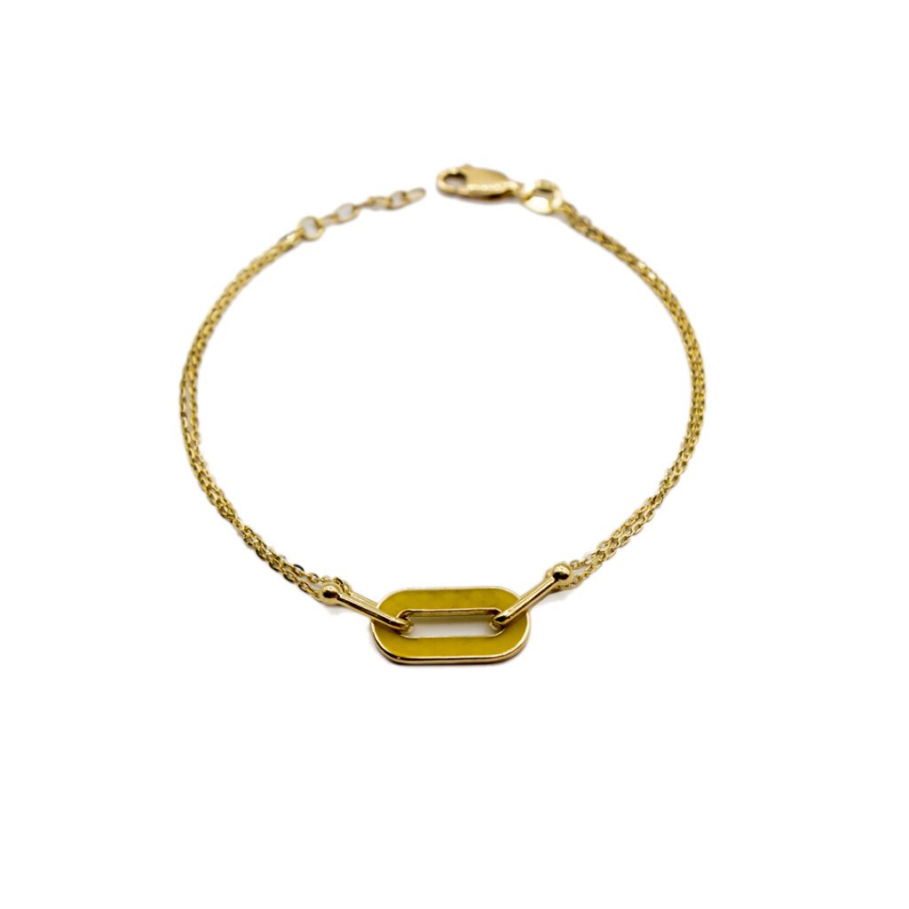 دستبند طلا میناکاری بیضی B002