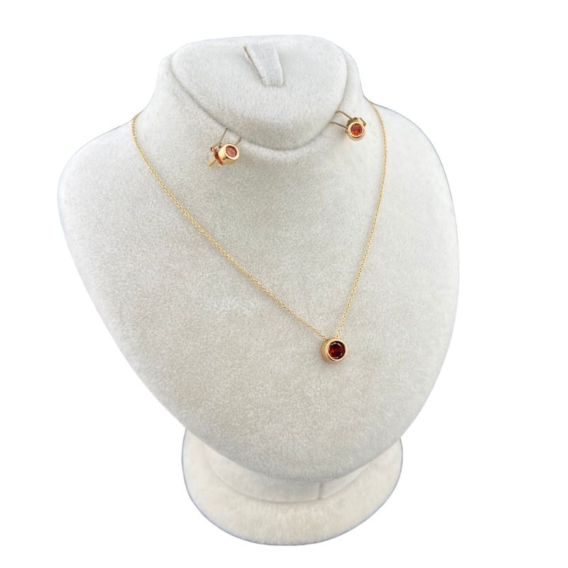 نیم ست طلا طرح روبی HS001