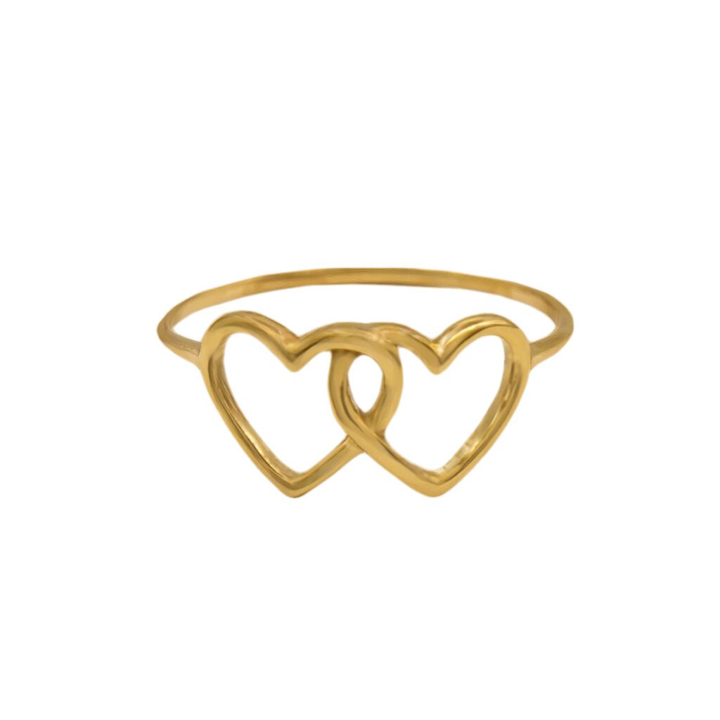 انگشتر طلا قلب دوبل R003