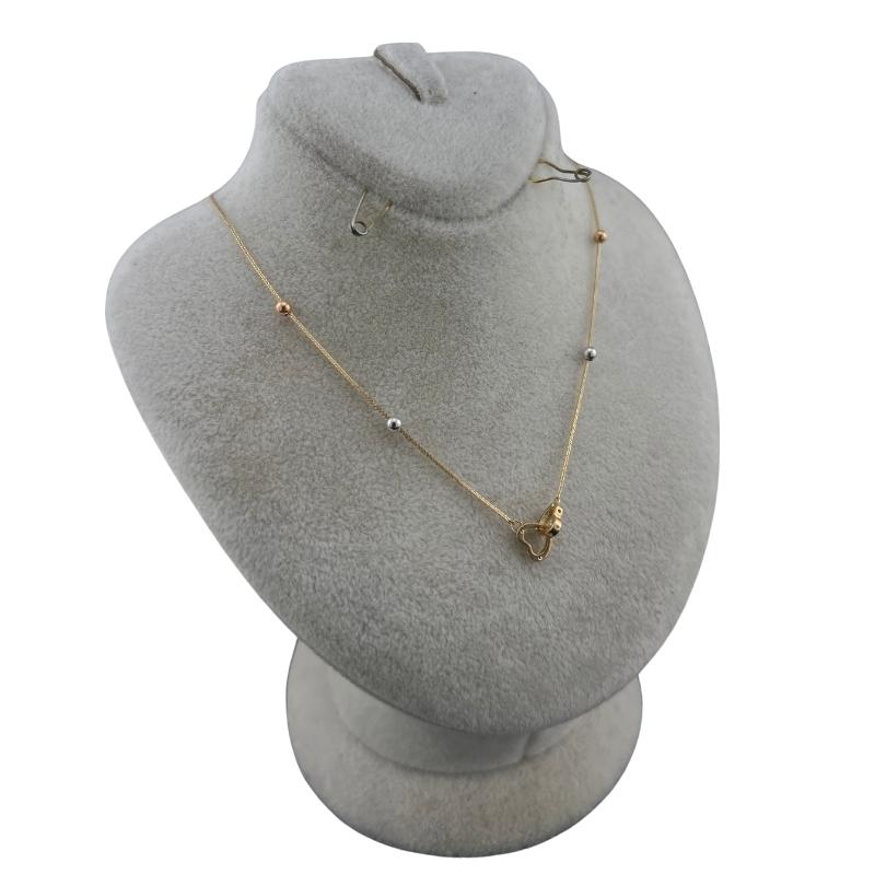 گردنبند طلا گوی و قلب N013