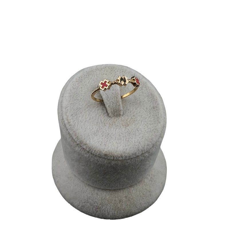 انگشتر طلا ایکس مینا قرمز R012